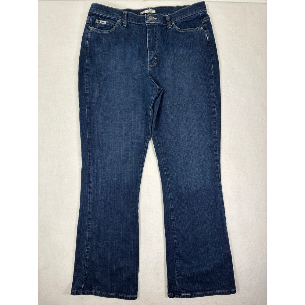 Lee Bootcut Jeans Womens 16 Medium Mid Rise Stretch Denim Classic‎ Casual